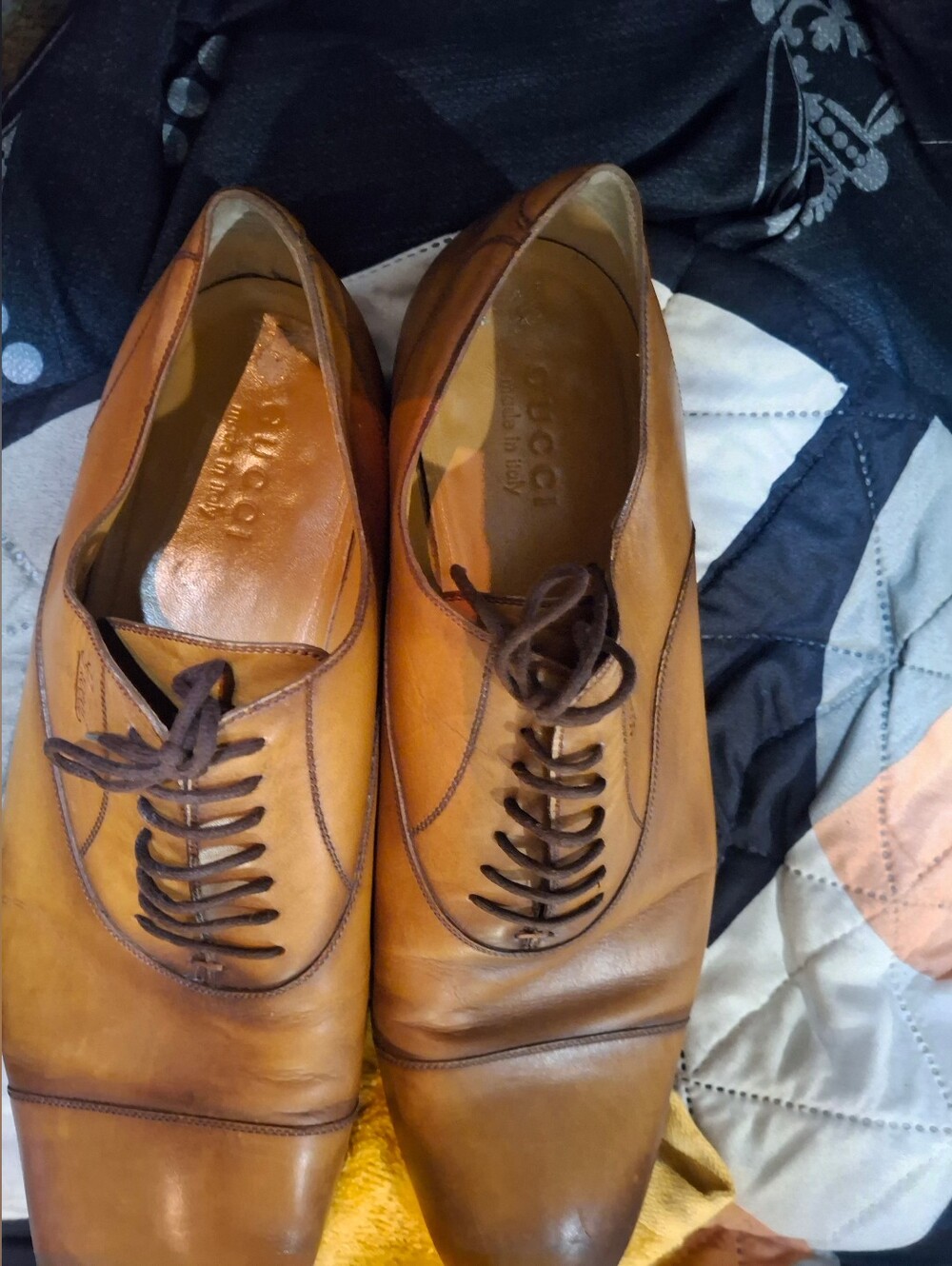 Gucci Tan and Dark Brown Leather Lace-Up Oxfords